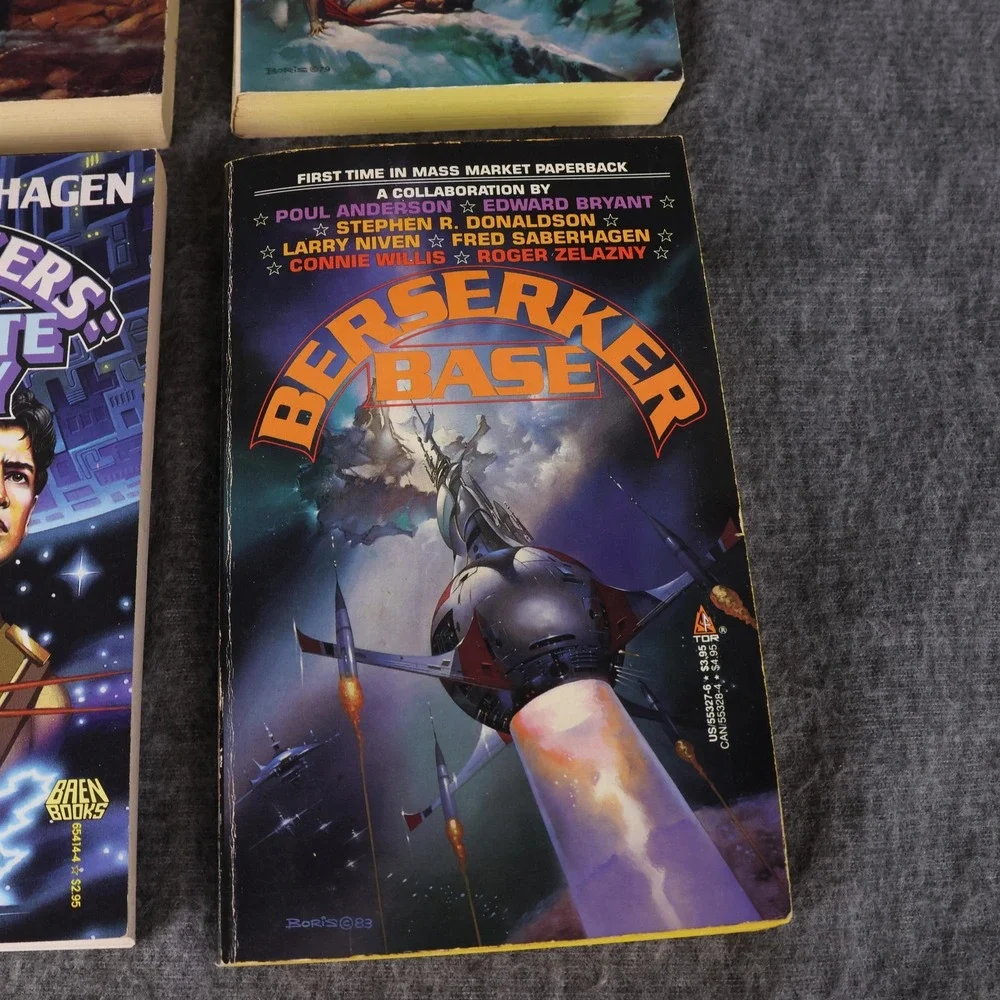 Vintage Berserker Series 4 PB Book Lot Saberhagen Niven Sci-Fi Multicolor USA